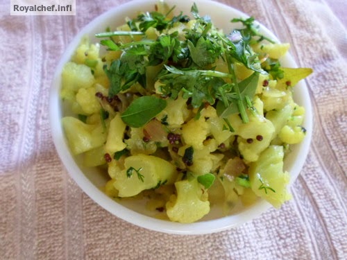 Maharashtrian style Cauliflower chi Bhaji A traditional preparation from Maharashtra of the Cauliflower chi Bhaji