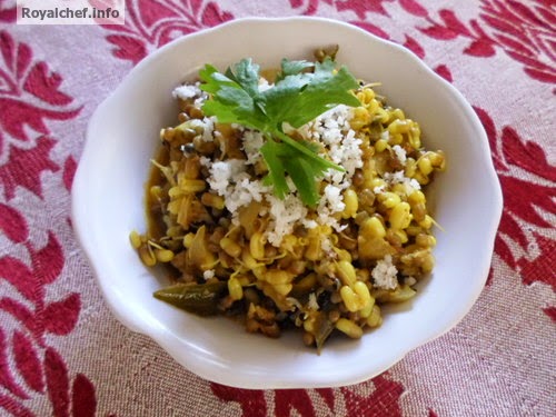 Goda Masala chi Matki Usal A Maharashtrian dish of Goda Masala chi Matki Usal