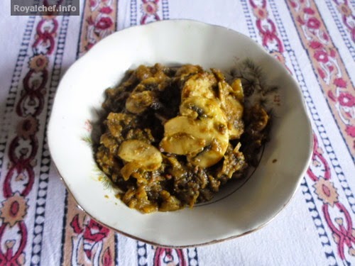 Mushroom in Green Masala A main course preparation of Mushroom in Green Masala