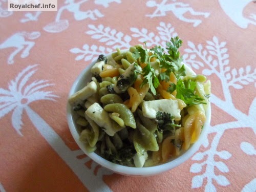 Paneer Pasta/Fusilli A Paneer, Pasta and Fusilli dish for children