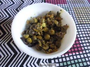 fresh green chickpeas dish