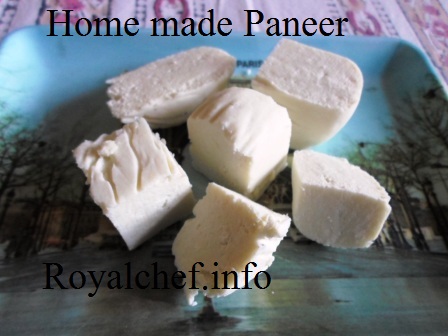 Paneer prepared at home