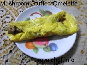 Mushroom stuffed Anda Omelette