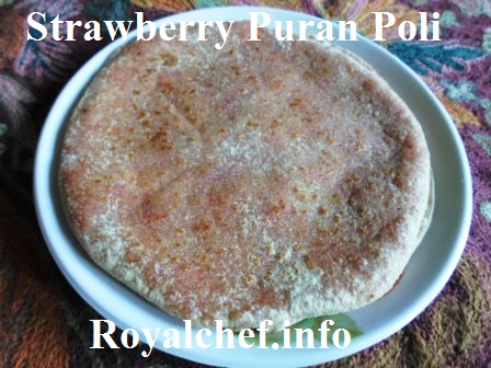 Sweet and Delicious Strawberry flavored Puran Poli