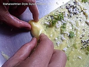 Khandvi being rolled