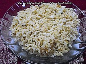 Rice for the Pav Bhaji Biryani
