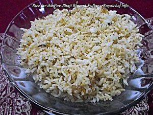 Rice for the Pav Bhaji Biryani 