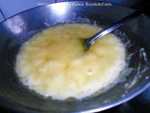 Stirring the Mahim Halwa in a Kadai