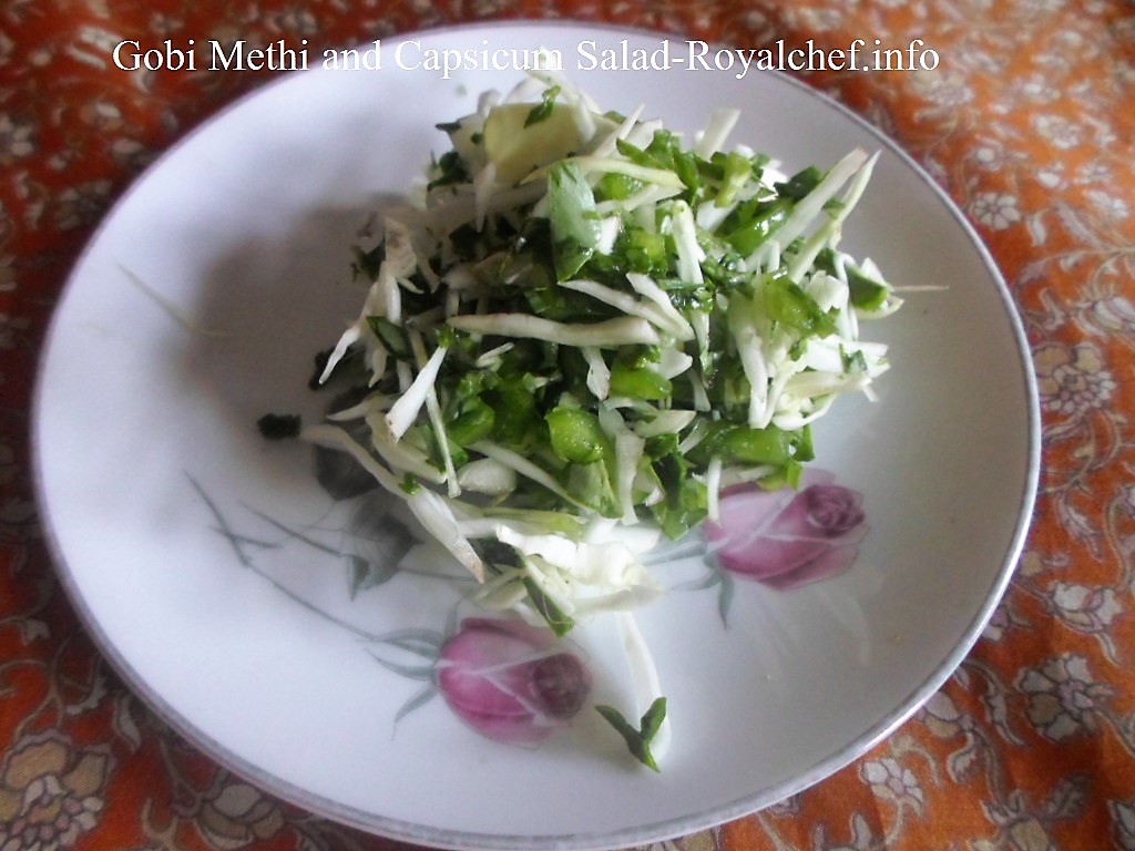 Cabbage Methi Capsicum Salad