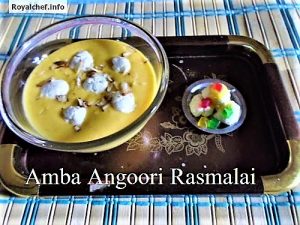 Mango or Amba Angoori Rasmalai