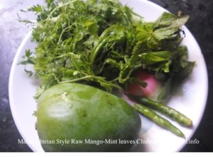 Maharashtrian Style Raw Mango-Mint leaves Chutney