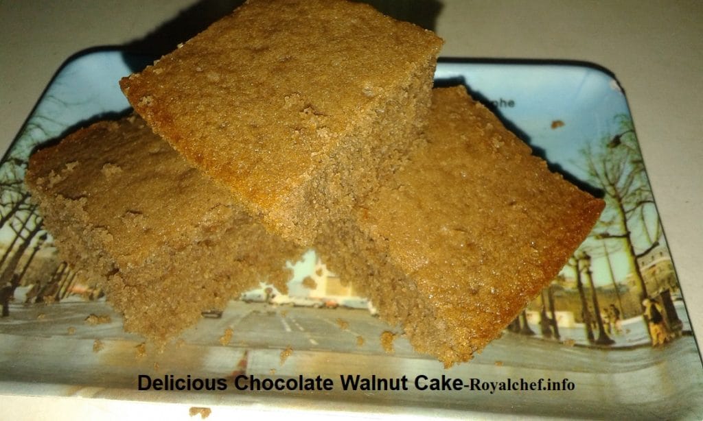 Delicious Chocolate Walnut Cake Recipe in Marathi Royal Chef Sujata