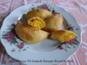 Maharashtrian Delicious Til Gulachi Karanji Recipe in Marathi