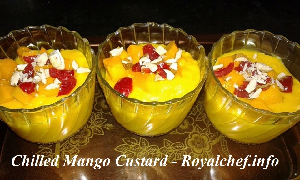 Chilled Mango Custard for Dessert