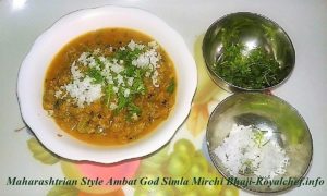 Maharashtrian Style Ambat God Simla Mirchi Bhaji