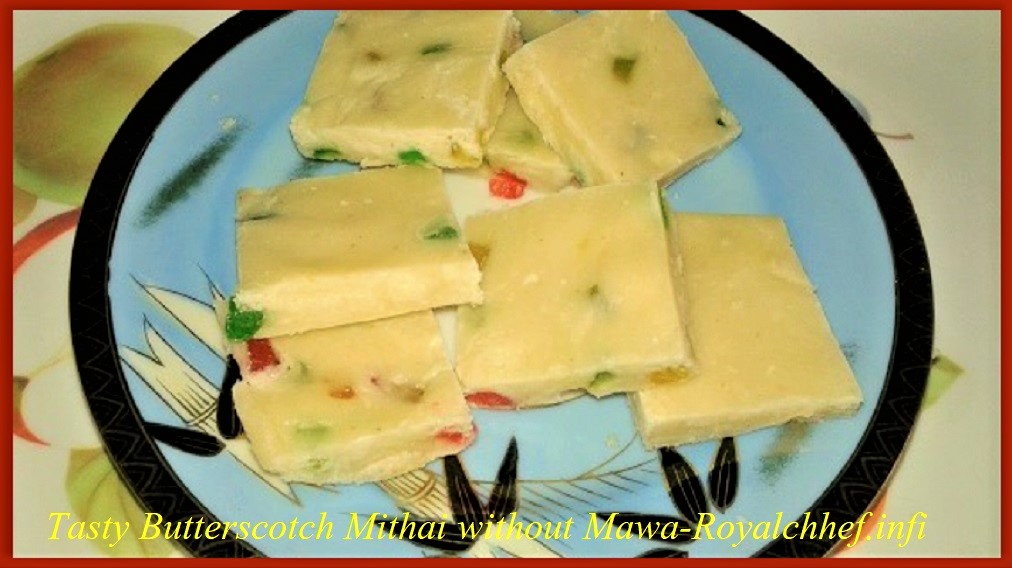 Tasty Butterscotch Mithai without Mawa or Khoya