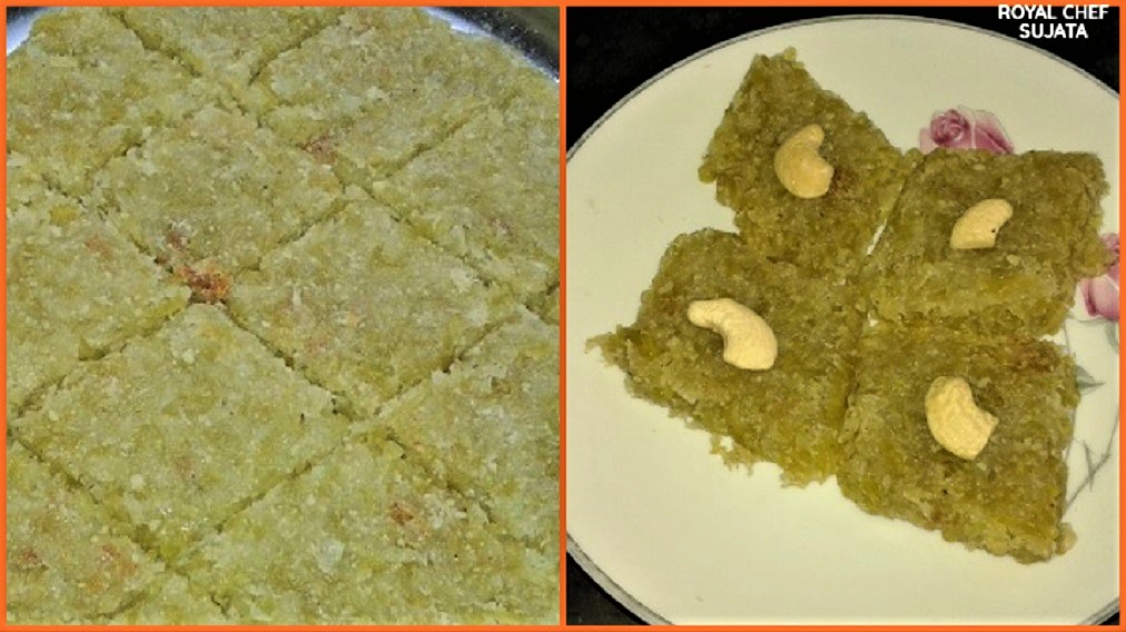 Dudhi Bhopla Barfi without Mawa