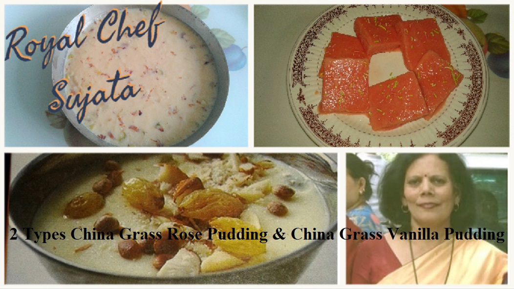 Summer Special 2 Types China Grass Rose Pudding & China Grass Vanilla Pudding