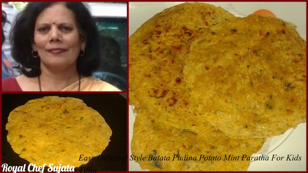 Easy Different Style Batata Pudina Potato Mint Paratha For Kids Tiffin Or nashta