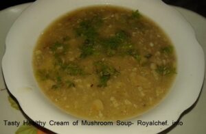 Tasty Healthy Cream of Mushroom Soup 