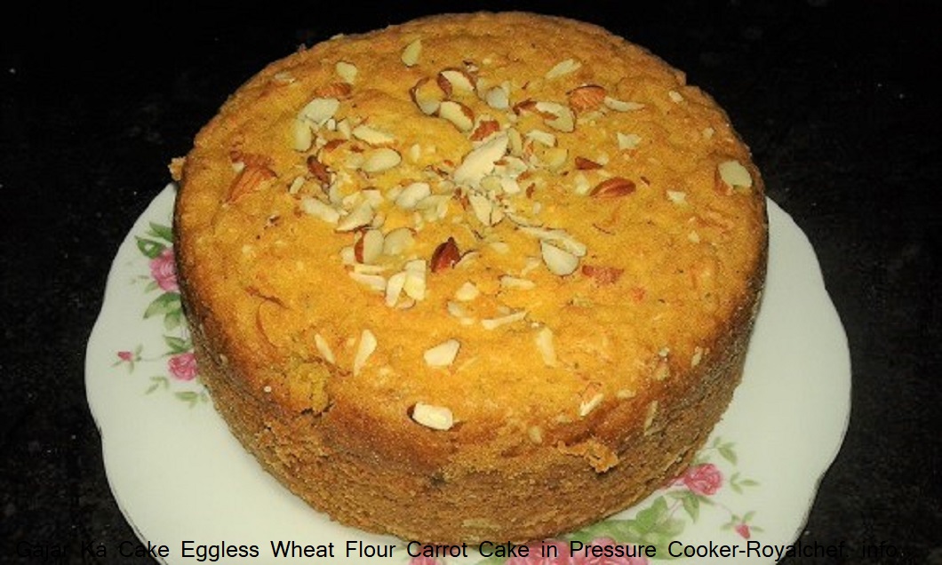 Gajar Ka Cake Eggless Wheat Flour Carrot Cake in Pressure Cooker
