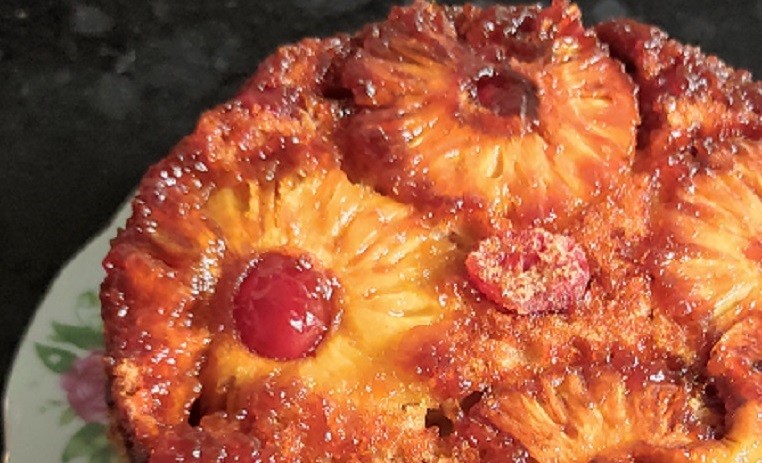 Pineapple Eggless Upside Down Cake